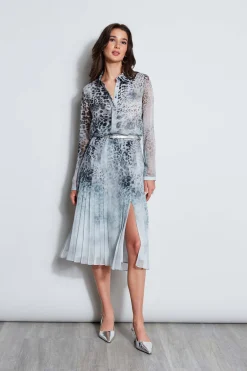 Elie Tahari Mirage Cheetah Button Down Shirt- Tops & Sweaters