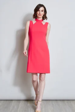 Elie Tahari Mock Neck Cut Out Dress- Dresses & Jumpsuits|Sleeveless Dresses