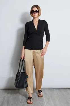 Elie Tahari Mock Wrap Knit- Tops & Sweaters