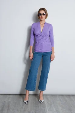 Elie Tahari Mock Wrap Knit- Tops & Sweaters