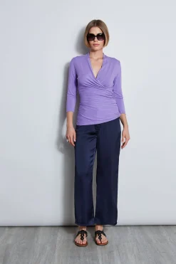Elie Tahari Mock Wrap Knit- Tops & Sweaters