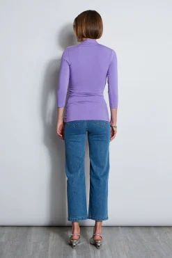 Elie Tahari Mock Wrap Knit- Tops & Sweaters
