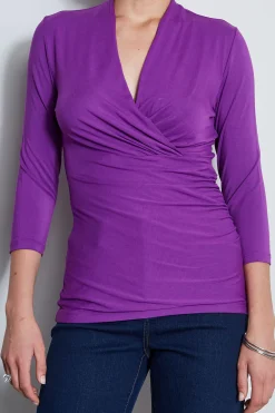 Elie Tahari Mock Wrap Knit- Tops & Sweaters