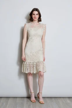 Elie Tahari Mosaic Lace Dress- Dresses & Jumpsuits|Sleeveless Dresses