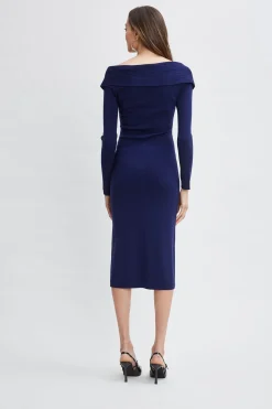 Elie Tahari Off Shoulder Wool Sweater Dress- Dresses & Jumpsuits