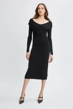 Elie Tahari Off Shoulder Wool Sweater Dress- Dresses & Jumpsuits