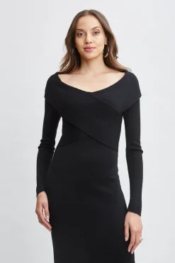 Elie Tahari Off Shoulder Wool Sweater Dress- Dresses & Jumpsuits