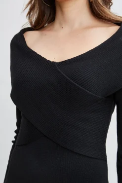 Elie Tahari Off Shoulder Wool Sweater Dress- Dresses & Jumpsuits