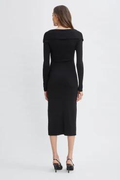 Elie Tahari Off Shoulder Wool Sweater Dress- Dresses & Jumpsuits