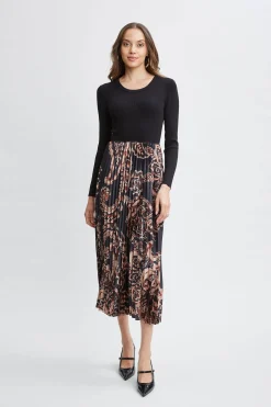 Elie Tahari Paisley Pleated Midi Dress- Dresses & Jumpsuits