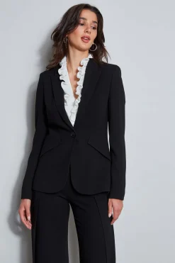 Elie Tahari Panel Single Button Blazer- Jackets & Blazers|Suiting