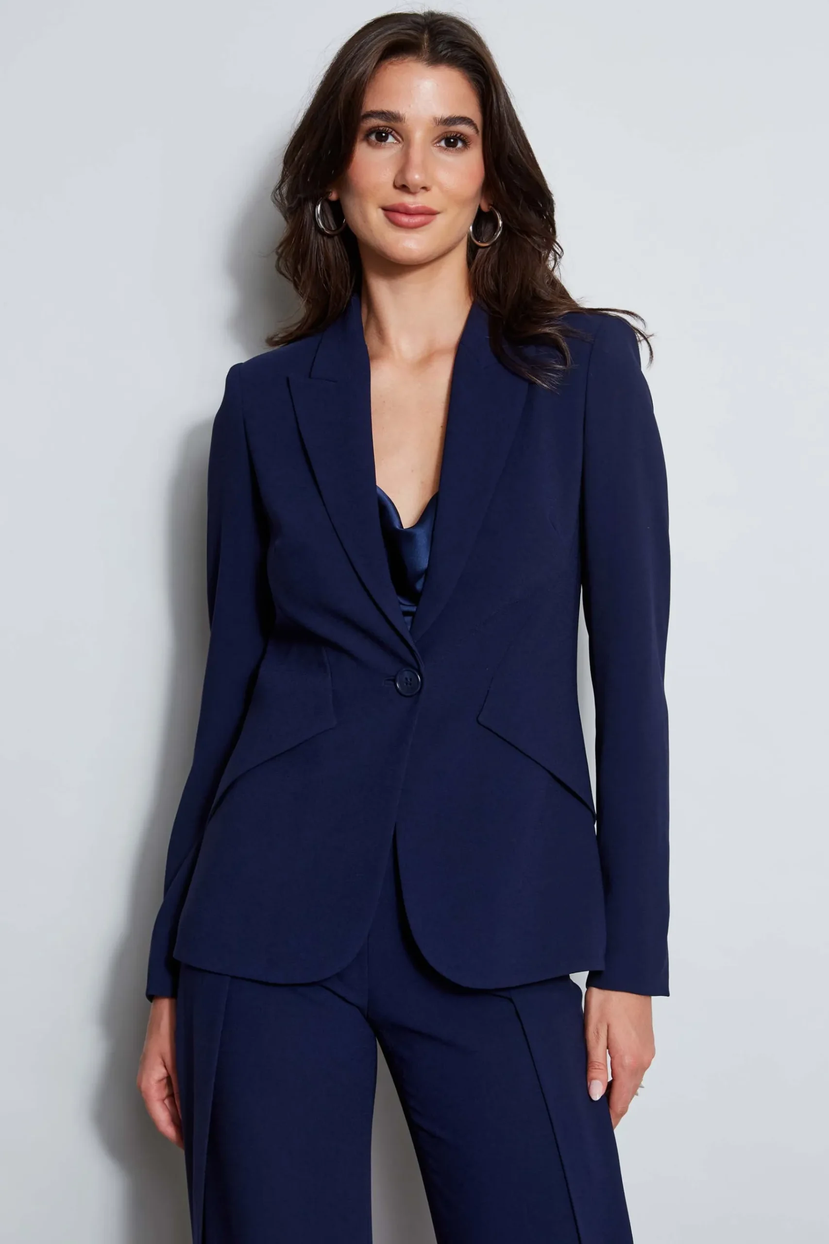 Elie Tahari Panel Single Button Blazer- Jackets & Blazers|Suiting