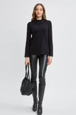Elie Tahari Pearl Turtleneck Cashmere Wool Sweater- Tops & Sweaters