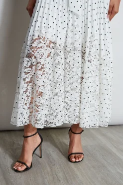 Elie Tahari Pin Dot Halter Dress- Dresses & Jumpsuits|Maxi Dresses