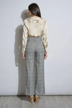 Elie Tahari Plaid Belted Pant- Bottoms