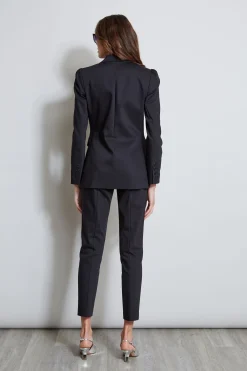 Elie Tahari Pleat Shoulder Cotton Blazer- Jackets & Blazers