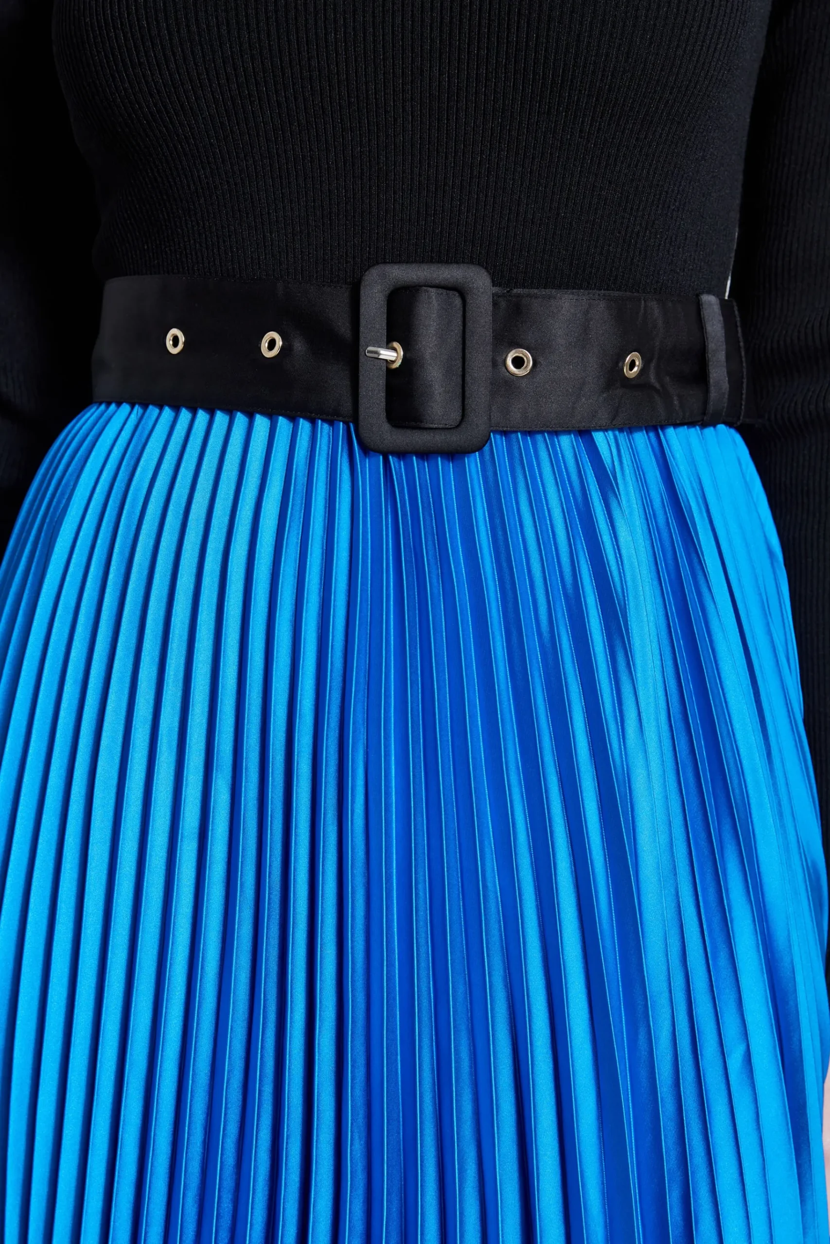 Elie Tahari Pleated Belted Dress- Dresses & Jumpsuits|Midi Dresses