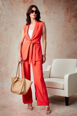 Elie Tahari Pleated Cuffed Pant- Bottoms