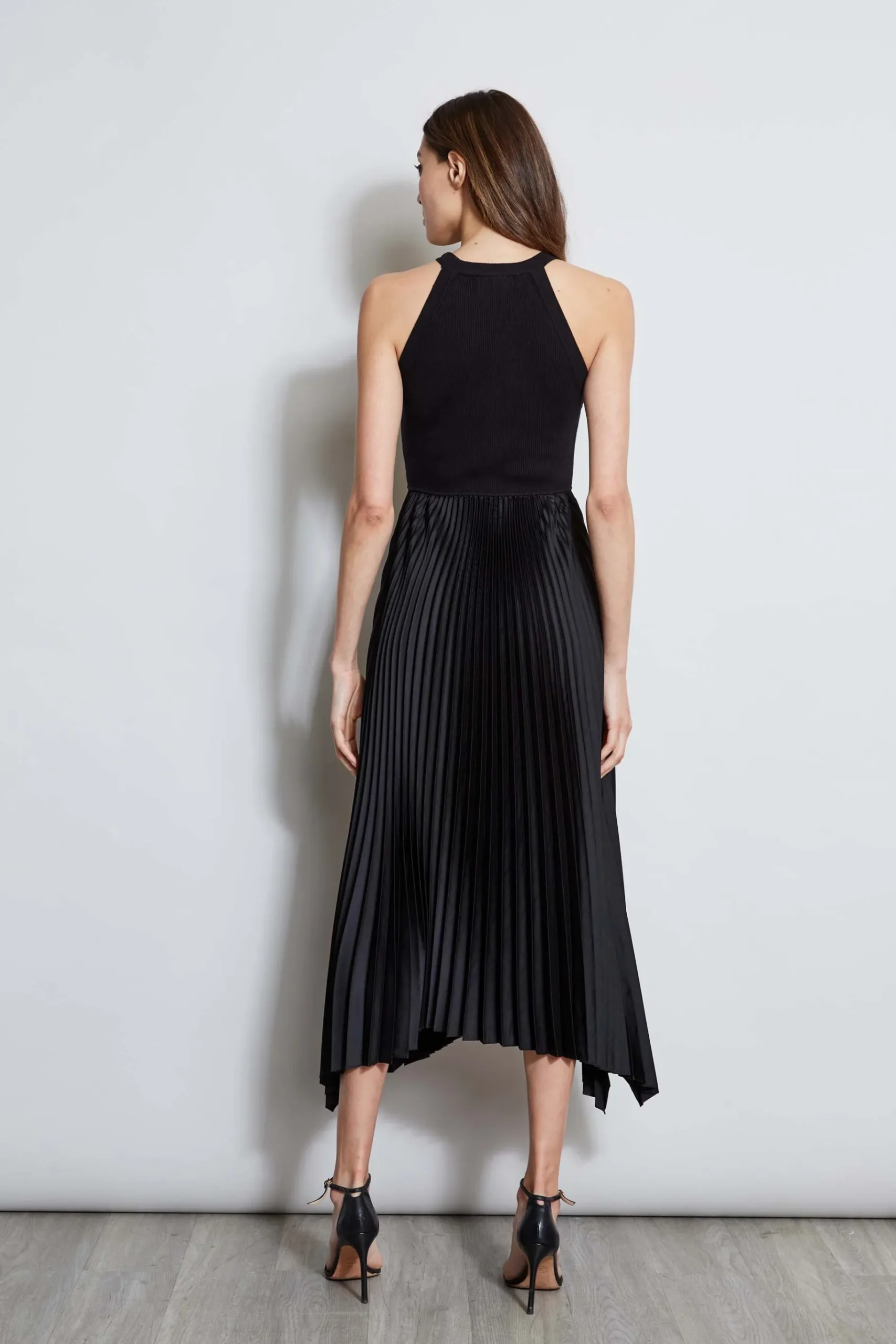 Elie Tahari Pleated Halter Midi Dress- Dresses & Jumpsuits|Sleeveless Dresses
