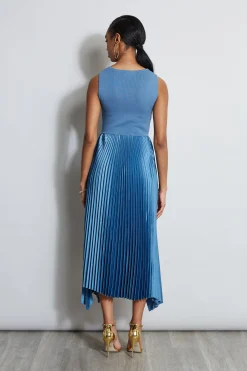 Elie Tahari Pleated Midi Dress- Dresses & Jumpsuits|Midi Dresses