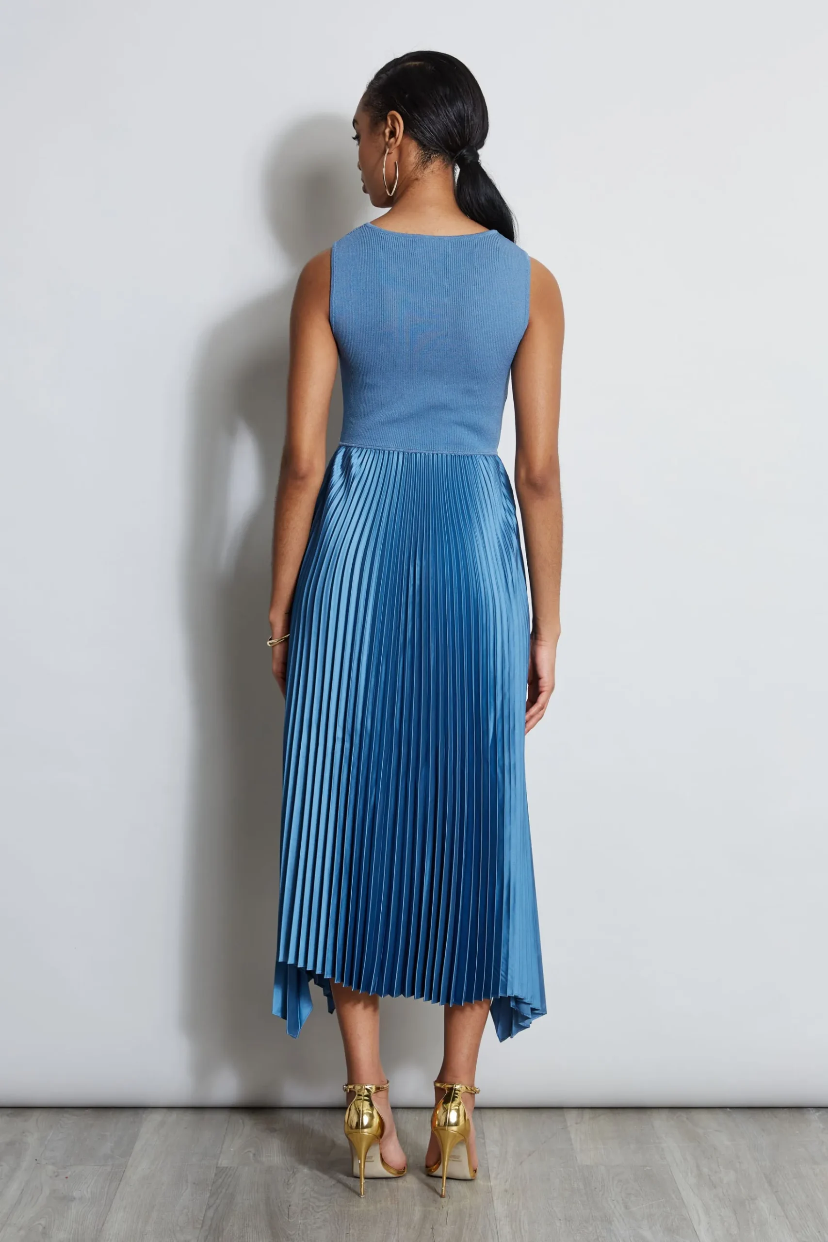 Elie Tahari Pleated Midi Dress- Dresses & Jumpsuits|Midi Dresses