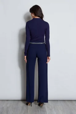 Elie Tahari Pleated Neck Knit- Tops & Sweaters|Suiting