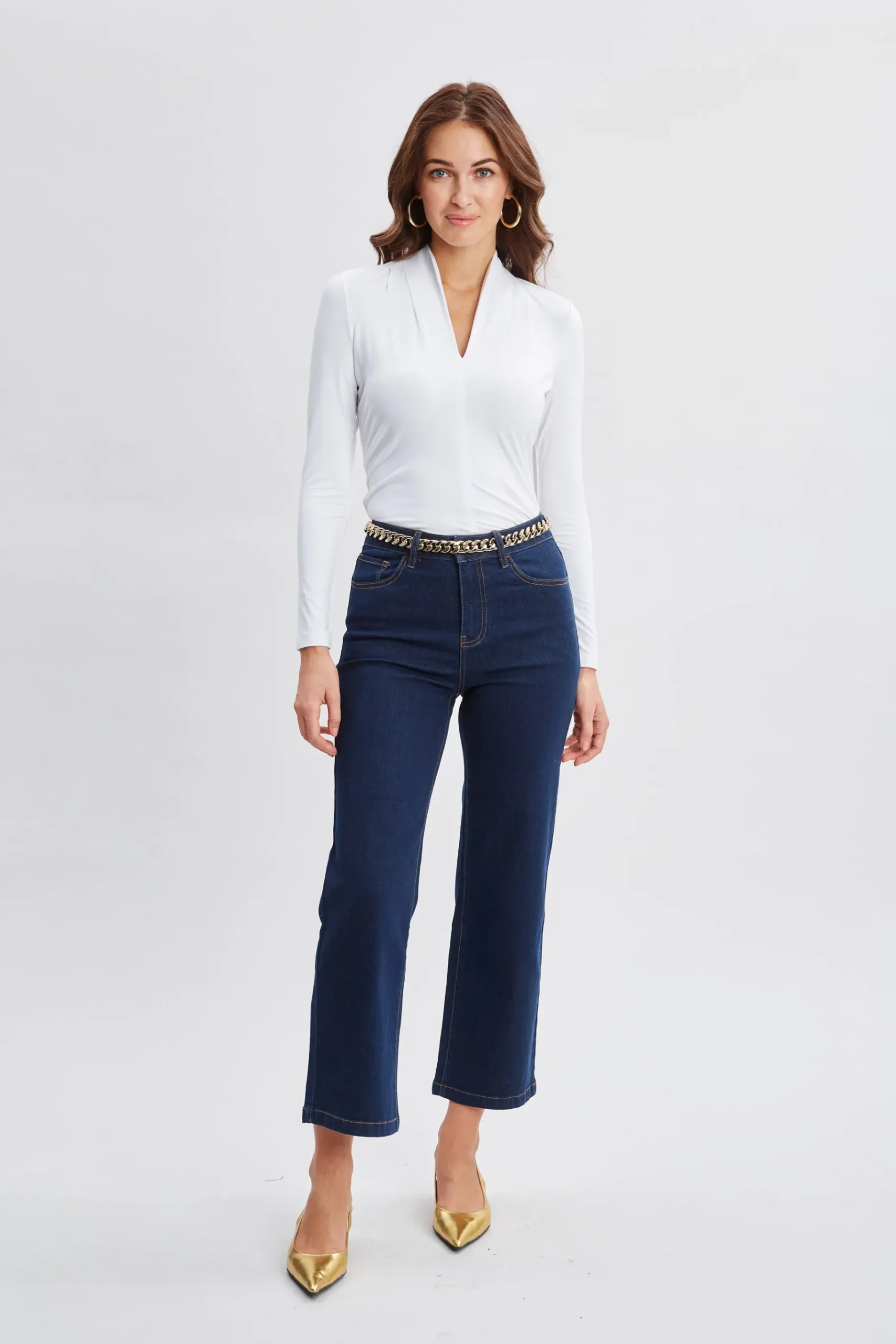 Elie Tahari Pleated Neck Knit- Tops & Sweaters