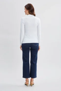 Elie Tahari Pleated Neck Knit- Tops & Sweaters