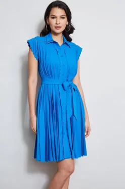 Elie Tahari Pleated Scallop Dress- Dresses & Jumpsuits