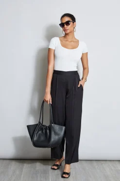 Elie Tahari Pleated Silk Pant- Bottoms