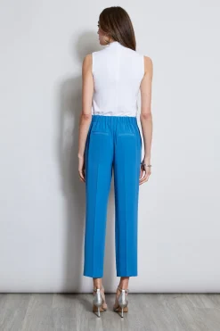 Elie Tahari Pleated Straight Leg Pull On Pant- Bottoms