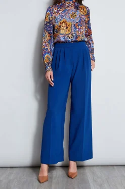 Elie Tahari Pleated Wide Leg Pant- Bottoms