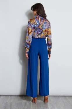Elie Tahari Pleated Wide Leg Pant- Bottoms