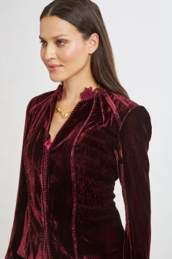 Elie Tahari Plisse Velvet Embroidered Jacket- Jackets & Blazers|Suiting