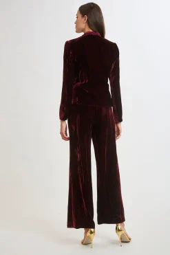 Elie Tahari Plisse Velvet Embroidered Jacket- Jackets & Blazers|Suiting