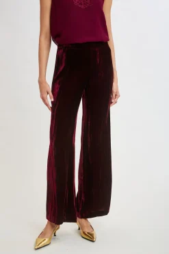 Elie Tahari Plisse Velvet Fluid Pant- Bottoms|Suiting