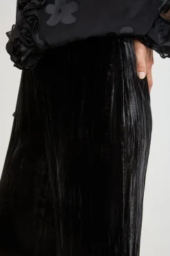 Elie Tahari Plisse Velvet Fluid Pant- Bottoms|Suiting