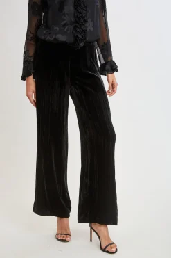 Elie Tahari Plisse Velvet Fluid Pant- Bottoms|Suiting