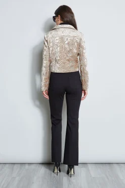 Elie Tahari Quilted Velvet Cropped Jacket- Jackets & Blazers