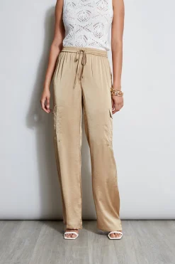 Elie Tahari Relaxed Satin Cargo Pant- Bottoms