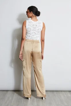 Elie Tahari Relaxed Satin Cargo Pant- Bottoms