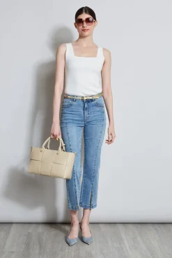 Elie Tahari Rib Detail Sweater Tank- Tops & Sweaters