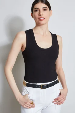 Elie Tahari Rib Knit Scoop Tank Top- Tops & Sweaters