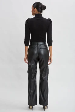 Elie Tahari Ruched Sleeve Cashmere Wool Sweater- Tops & Sweaters|Suiting
