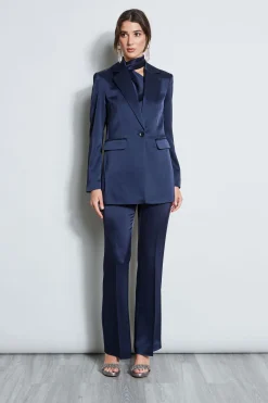 Elie Tahari Satin Boyfriend Blazer- Jackets & Blazers