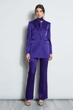 Elie Tahari Satin Boyfriend Blazer- Jackets & Blazers