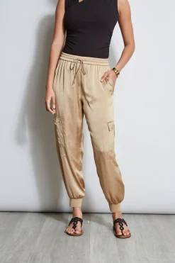 Elie Tahari Satin Cargo Pant- Bottoms