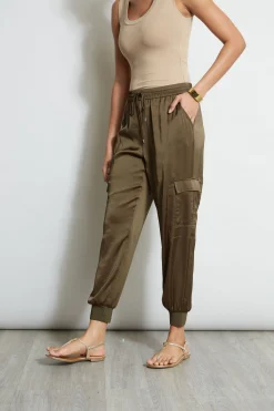 Elie Tahari Satin Cargo Pant- Bottoms