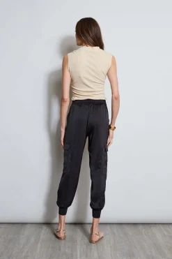 Elie Tahari Satin Cargo Pant- Bottoms