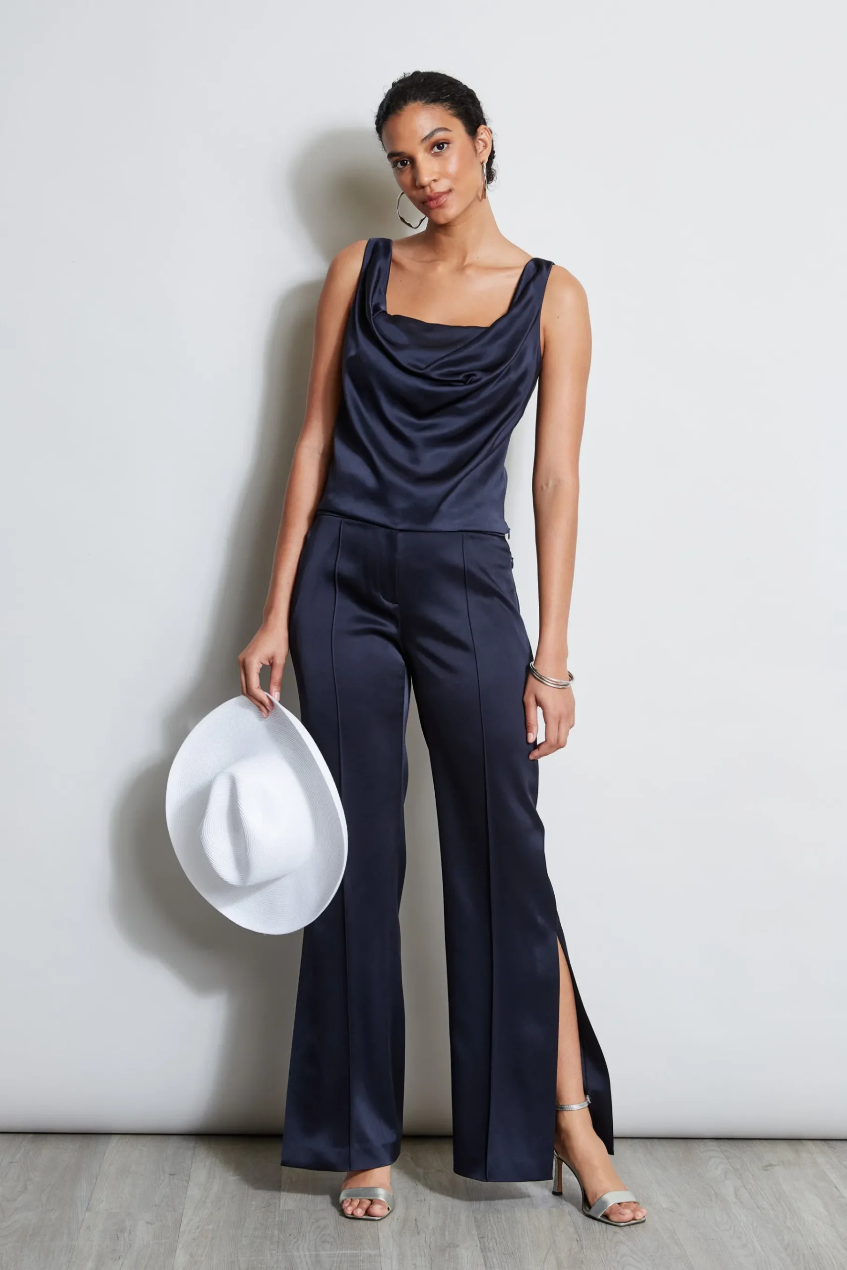 Elie Tahari Satin Cowl Cami- Tops & Sweaters